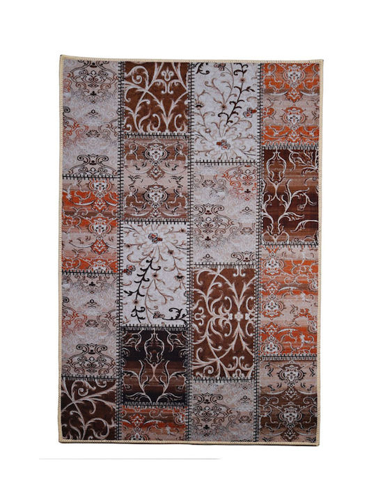 Sidirela No22 Χαλί Ορθογώνιο Λαχούρι Μπεζ-καφέ 135x67cm