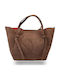 Leder Damen Handtasche Wildleder Braune