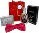 Pachet Eleganță de Crăciun Set Parfum Bărbați Conuri Parfumate Papion Elegant Geantă Cadou Roșie