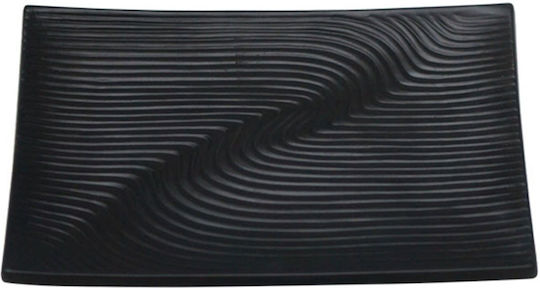 Decorative Platter Rectangular Ceramic Black 33.2x20.3x3.5cm