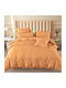 Kotonia Home Set Huse Pentru Pilote 100% Bumbac 150x200cm Simplă Cu Față De Pernă Cacao