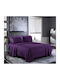 Kotonia Home Set Huse Pentru Pilote 100% Bumbac 150x200cm Simplu Cu Față De Pernă Violet