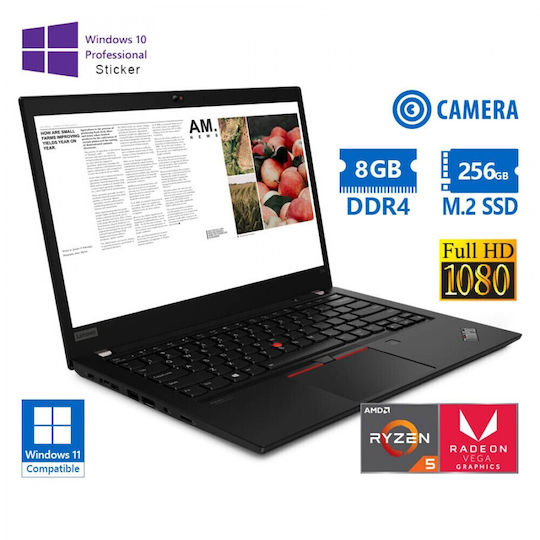 Lenovo ThinkPad T14 Gen 2A Refurbished Grade A 14" (Ryzen 5 Pro-5650U/8GB/256GB SSD/W11 Pro)
