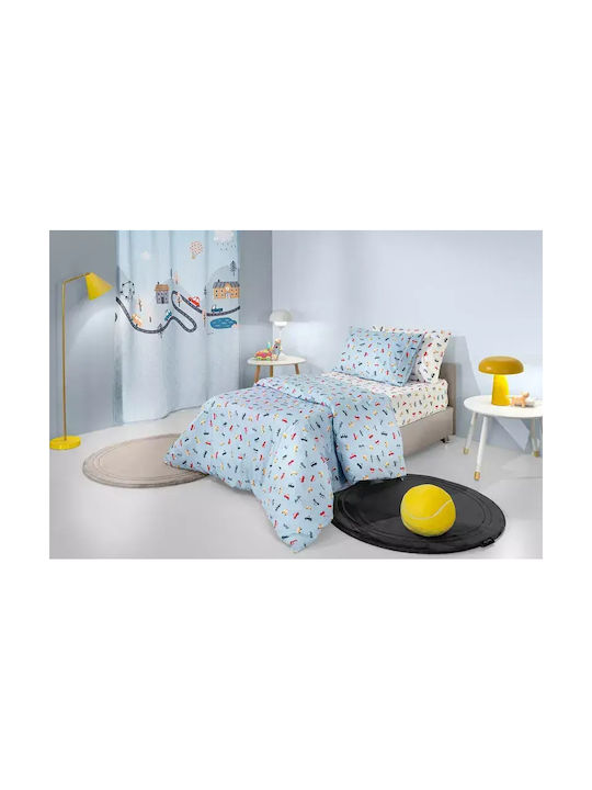 Guy Laroche Set Kids Sheets Cotton Roadtrip Sky 165x250cm 3 Pieces