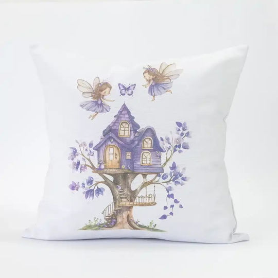 Borea Детска Декоративна Възглавница Magic Garden Бяла 45x45см