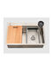 Hydra Drop-In Kitchen Sink Inox Satin Finish M80xP50cm Silver