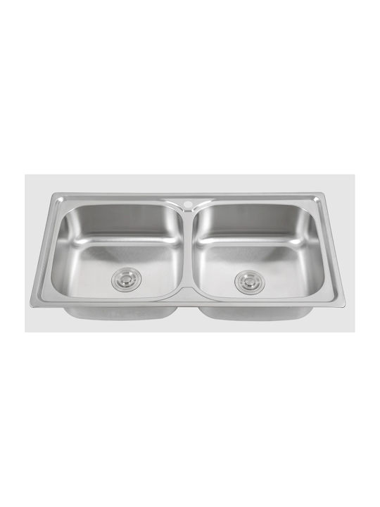 Hydra Drop-In Kitchen Sink Inox M100xW50cm Silver
