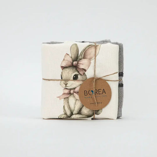 Borea Pink Rabbit Ποτηρόπανο σε Ροζ Χρώμα 40x65cm 2τμχ Borea Pink Rabbit Ποτηρόπανο σε Ροζ Χρώμα 40x65cm 2τμχ