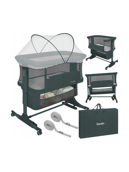 Lionelo Cradle Jodie with Mattress Side Opening and Wheels Green