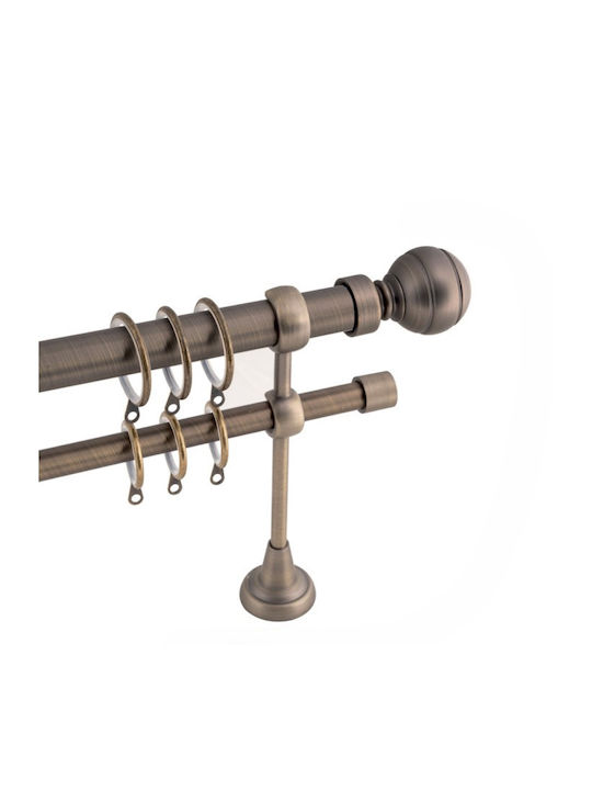 BetterHome Extendable Metallic Double Curtain Pole with Rod 140-250cm Bronze