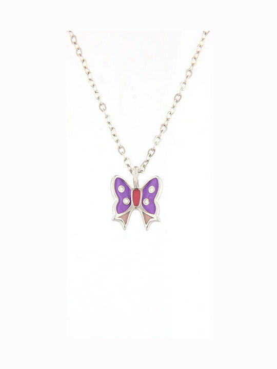 LASTORE Kids Necklace Butterfly Silver with Chain MEPL1017