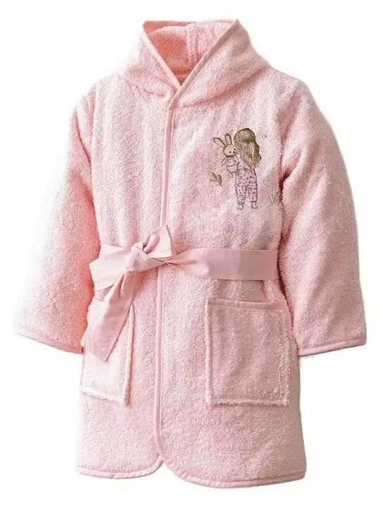 Borea Kinderbademantel Goodnight Rosa Mit Kapuzen-