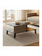 Rectangular Central Coffee Table Tuscany from Solid Wood with Lifting Mechanism Anthracite W83xL54xH34cm