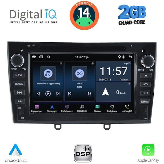 Digital IQ Car Audio System for Peugeot 308 2007-2012 Bluetooth USB Wi-Fi GPS Apple CarPlay Android Auto with 7 Inch Touch Screen DIGITAL IQ MSD 083BL CPA