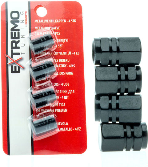 Extremo Tuning Aluminium Ventilkappen 4 Stück Schrader Autoventilkappen