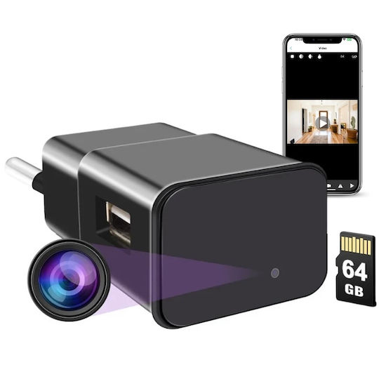 Încărcător Usb Cameră Spionaj Iuni Ip1000 64gb Wifi Vizualizare 4k Audio-video P2p