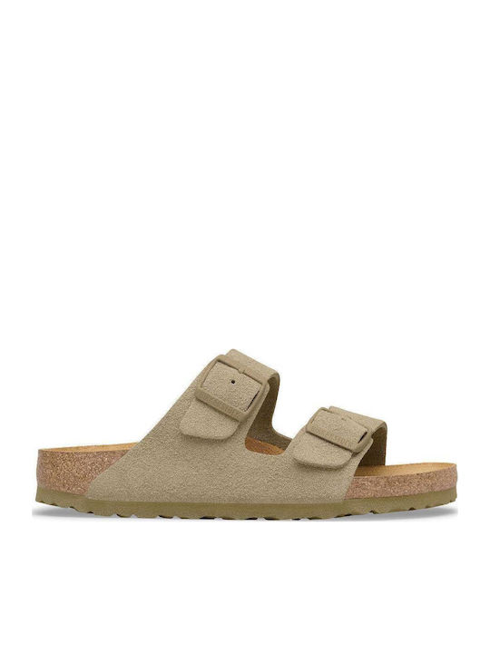 Birkenstock Flache Sandalen Für Damen Khakifarbe