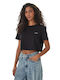 Damen Crop T-Shirt Schwarz
