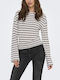 Women's Long Sleeve Striped White Blouse
