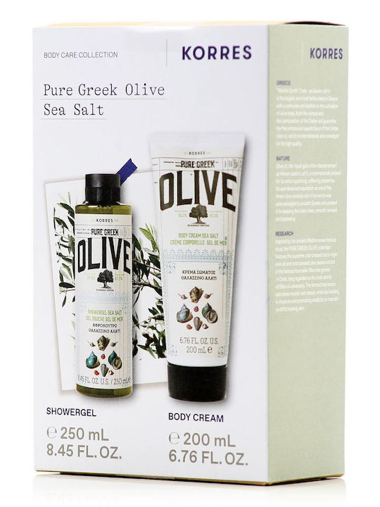 Korres Pure Greek Olive Sea Salt Σετ Περιποίησης για Ενυδάτωση & Καθαρισμό Σώματος 2τμχ