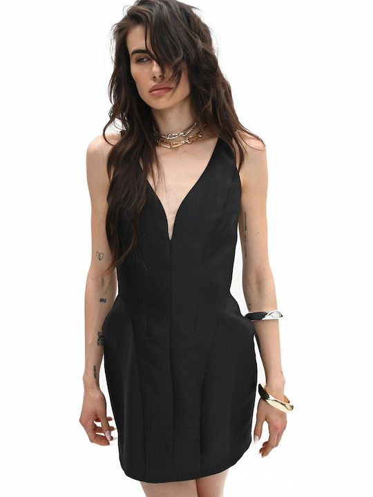 Summer Mini Evening Satin Taffeta Dress