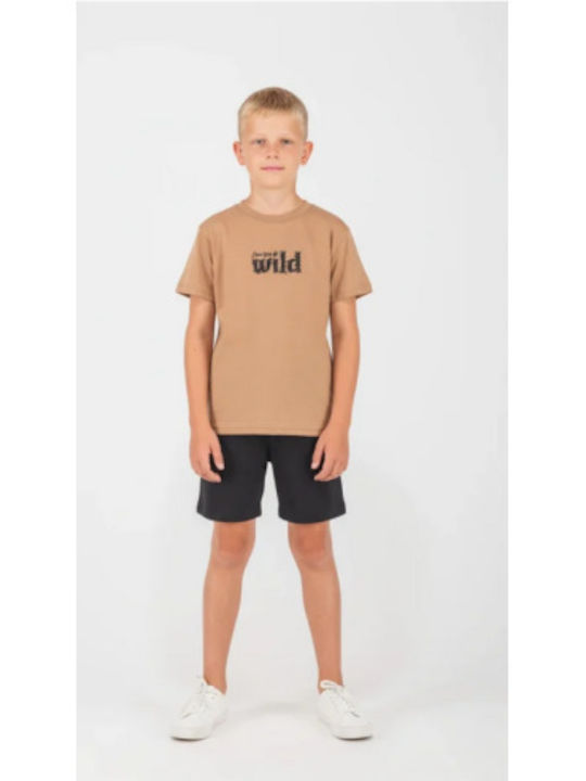 Joyce Παιδικό T-shirt Καφέ
