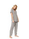 Aruelle Aruelle Damen Sommer Schlafanzug Set Braun