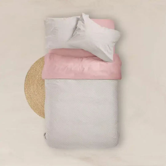 Borea Pois Set Bed Sheets for Single Bed 160x240cm Pink 3 Pieces