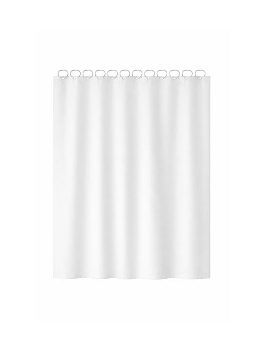 Landsh Κουρτίνα Μπάνιου 180x200cm Λευκή
