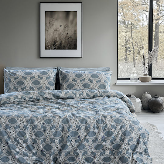 Beauty Home Σετ Πάπλωμα Μονό 160x230εκ. Glory Art 12379 Μπλε