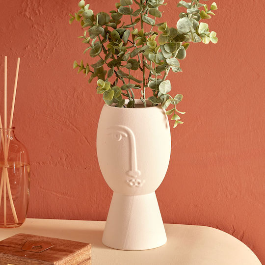 Ceramic Vase Pam White 10.5x10.5xH19.8cm