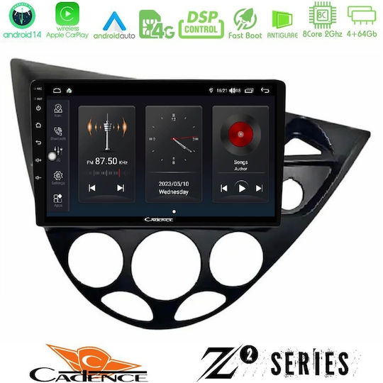 Cadence Sistem Audio Auto pentru Ford Focus 1999-2004 Bluetooth USB Wi-Fi GPS Apple CarPlay Android Auto cu Ecran Tactil 9"