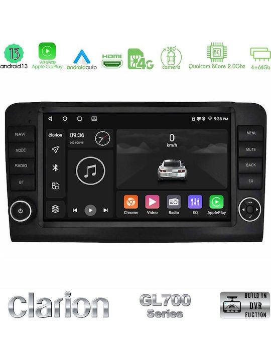 Clarion Car Audio System for Mercedes-Benz ML / GL Class 2006-2011 (Bluetooth/USB/WiFi/GPS/Apple CarPlay/Android Auto) with 9" Touch Screen