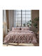 Beauty Home Glory Art 12380 Σετ Κουβερλί Υπέρδιπλο Μόκα 220x240cm 3τμχ