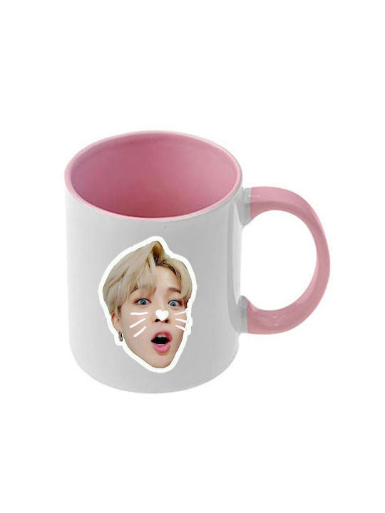 Κούπα Kpop Bts Ροζ Λαβή Εσωτερικό
