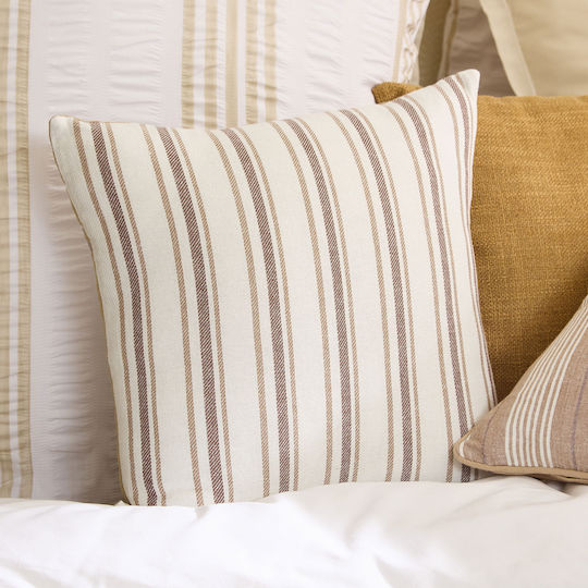 Sofa Cushion A-s Groove 100% Cotton Beige 40x40cm