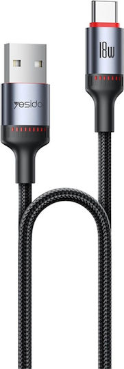 Data Cable Usb To Type-c 18w 2m Yesido Black