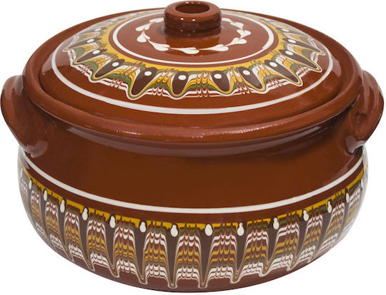 Raki Vas Rotund Rezistent La Căldură Din Ceramică Cu Capac 3500ml