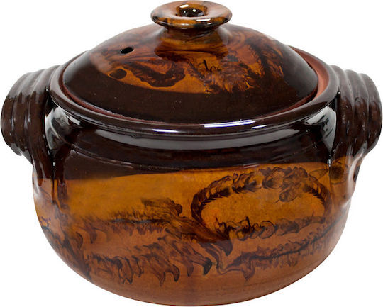 Raki Clay Στρογγυλό Πυρίμαχο Σκεύος με Καπάκι 3500ml