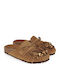 Suede Mules με Τακούνι σε Ταμπά Χρώμα