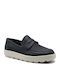 U Spherica Ecub-1 B Leather Men's Loafers In Blue Color