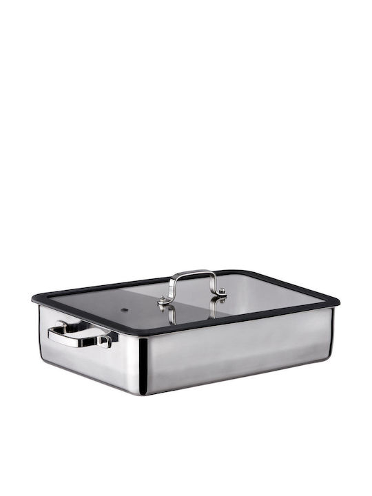 Inoxriv Tăvi De Copt Cu Capac Din Oțel Inoxidabil 25x36cm