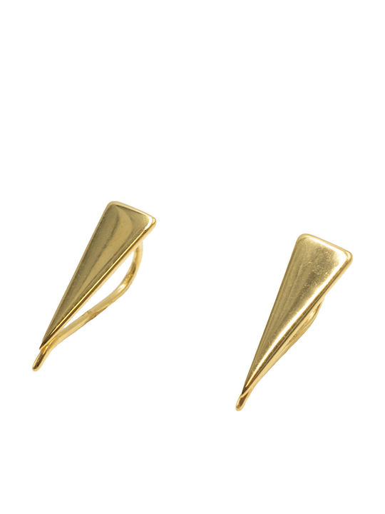 Poco Loco Σκουλαρίκια Ear Climbers από Ασήμι Επιχρυσωμένα με Πέτρες