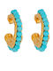 Excite-Fashion Gold Plated Steel Hoop Earrings with Turquoise Stones