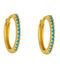 Excite-Fashion Silver Gold Plated Hoop Earrings with Turquoise Stones
