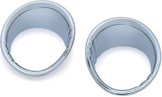 Kuryakyn Set Of Fuel And Battery Voltage Gauge Rings For Harley Davidson '15 '19 Fltr Road Glide Chrome Tri-Line Fuel And Voltage Bezels Chrome