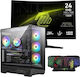 Vengeance Raptor-Ζ69 Гейминг Настолен Компютър (Ryzen 5-5500/32GB DDR4/512GB SSD/Radeon RX 9060/Без Операционна Система) и Монитор MSI MAG 242C