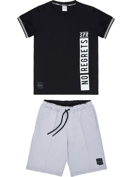 Kinderbekleidungssets mit Sommer Shorts 2 Stück Schwarz