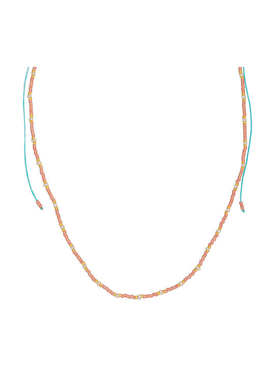 Excite-Fashion Knitted Pink Necklace