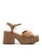 Damen Sandalen Mit Leder Beigen